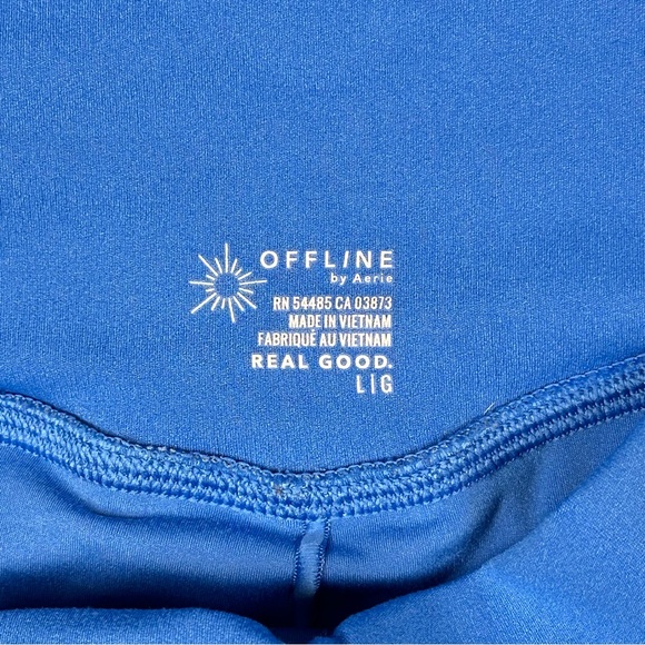 OFFLINE by Aerie Women’s Real Me Ruched  Flowy Blue Tiger Print Shorts Sz L - Picture 6 of 11